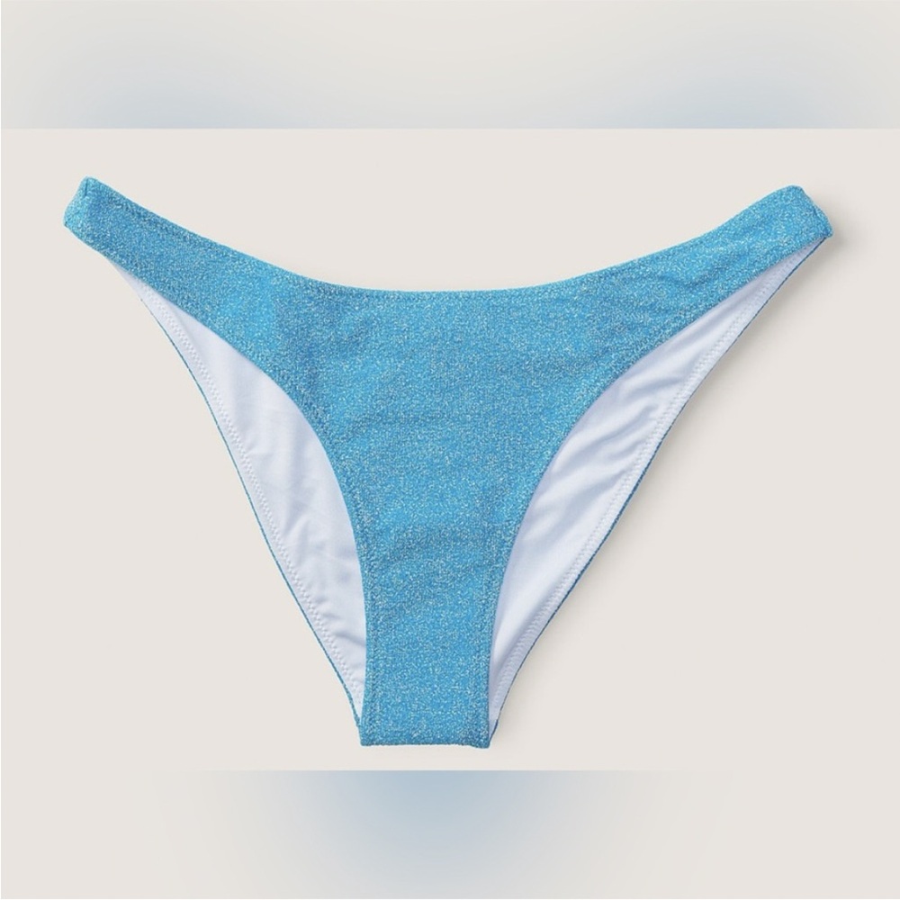 Victoria's Secret Shimmer Bikini Bottom in Sky Blue NWT